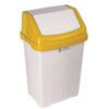 50LTR SWING TOP BIN YELLOW/WHITE thumbnail-0