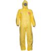 Tychem C, Chemical Protective Coveralls, Disposable, Type 3/4/5/6, Yellow, Tychem® 2000 C, Zipper Closure, Chest 48-50", XL thumbnail-0