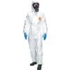 CHZ5, Chemical Protective Coveralls, Disposable, Type 3/4/5/6, White, Laminates, Zipper Closure, Chest 56-58", 3XL thumbnail-0