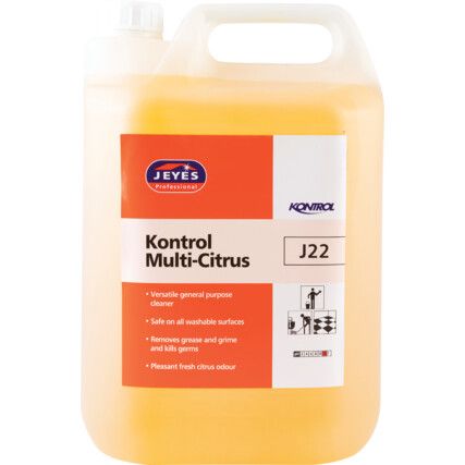 Multi Surface Cleaner, 5L, Screw Top Bottle, Concentrated, Citrus