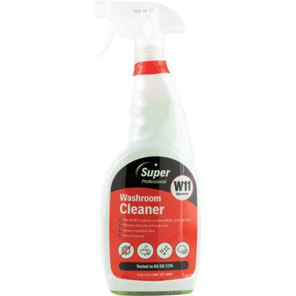 W11, Washroom Cleaner, 750ml, Citrus, ISO 9001;ISO 14001;BS EN 1276