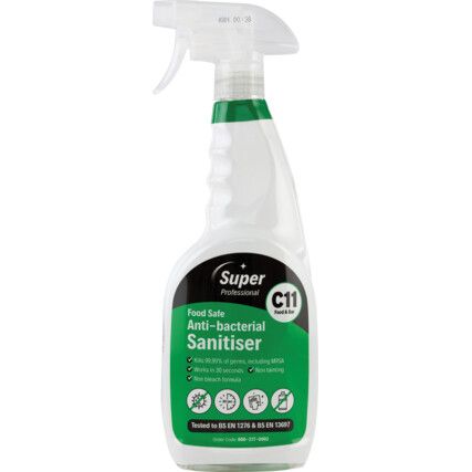 Anti-Bacterial Sanitiser, 750ml, Spray Bottle, Unfragranced