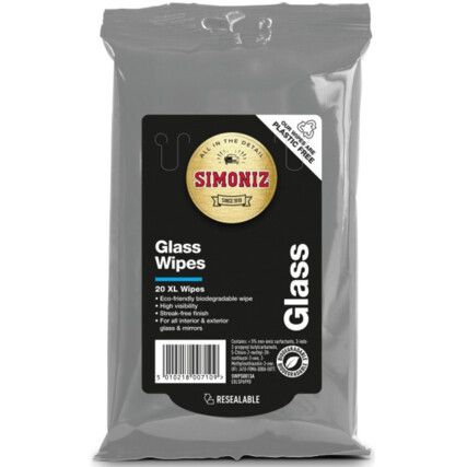 ANTI-GLARE BIO-DEGRADABLE GLASS WIPES