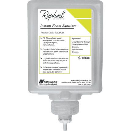 SOSANRA RAPHAEL ALCOHOL FREE SANITISER 1 LITRE (PK-6)