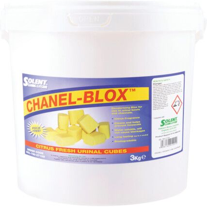 Chanel-Blox, Urinal Blocks, 3kg, Citrus, Pack of 190