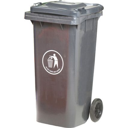 Grey Wheelie Bin - 120 Litre