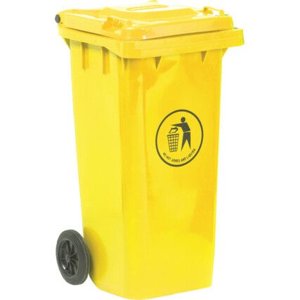 Yellow Wheelie Bin - 120 Litre