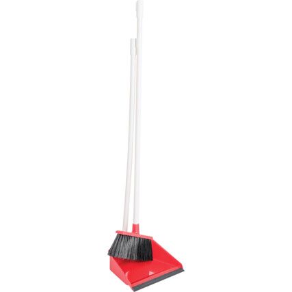 Long Handled Plastic Dustpan & Brush Set