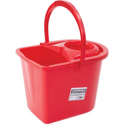 15ltr Plastic Mop Bucket Red