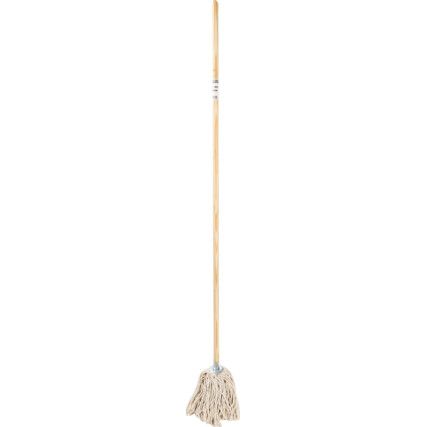 Socket Mop and Handle, Pure Yarn, White, 60in., 200g