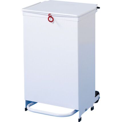 White Sack Holder Waste Pedal Bins 50 Litre