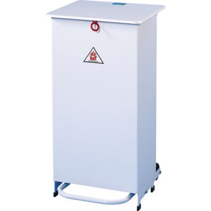 White Sack Holder Waste Pedal Bins 70 Litre