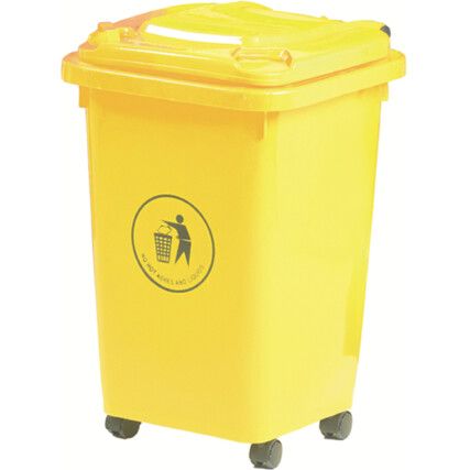 LWB50Y Yellow Wheelie Bin - 50 Litre