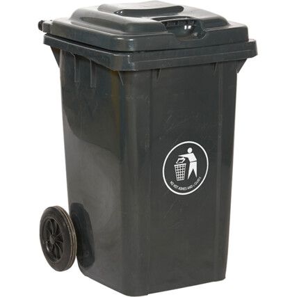 LWB80Y Grey Wheelie Bin - 80 Litre