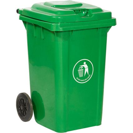 LWB80Y Green Wheelie Bin - 80 Litre