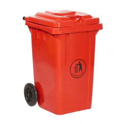 LWB80Y Orange Wheelie Bin - 80 Litre