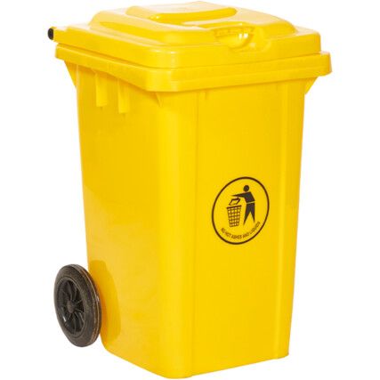 LWB80Y Yellow Wheelie Bin - 80 Litre