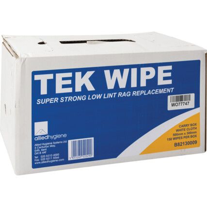 HYDROMAX 50x30cm TEK-WIPE CLOTH 68G WHITE (150)