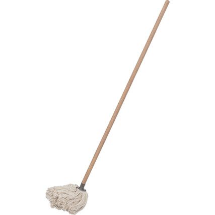 Socket Mop and Handle, Pure Yarn, White, 60in., 142g