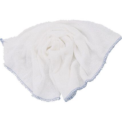 White Cotton Dishcloths Blue Trim (PK-10)