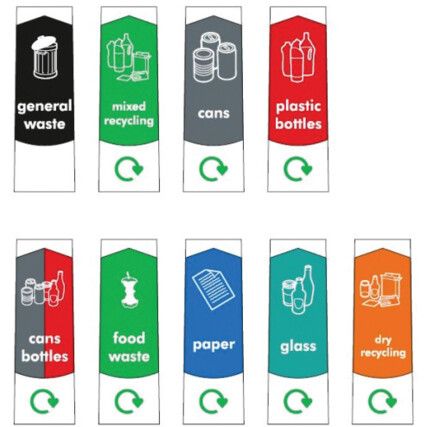 Slim Jim Recycling Station Label Kit 10mm x 1 Stickers of Each English