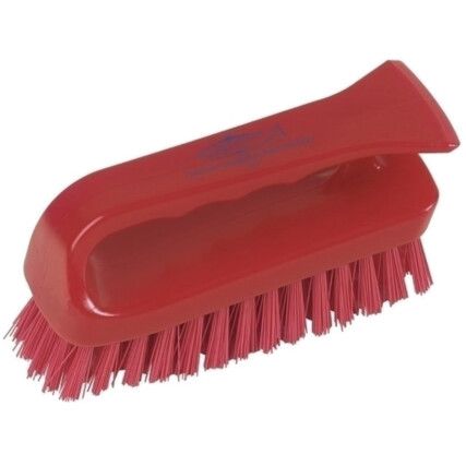 152mm Prof' Stiff Poly' Scrub Brush Grippy Red