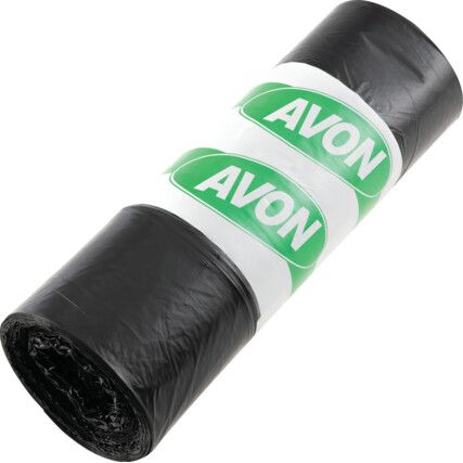 Black Bin Liners, Roll of 20