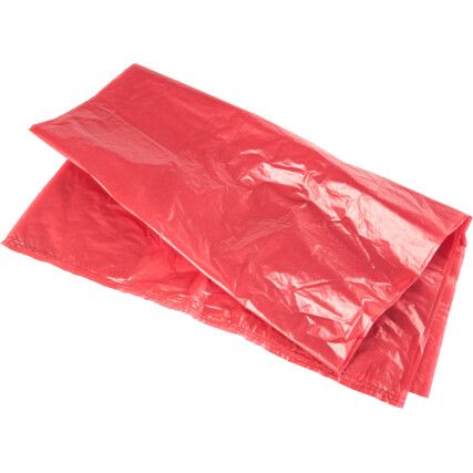 Coloured Waste Sack, Red, 90L, Medium Duty, Pack of 200