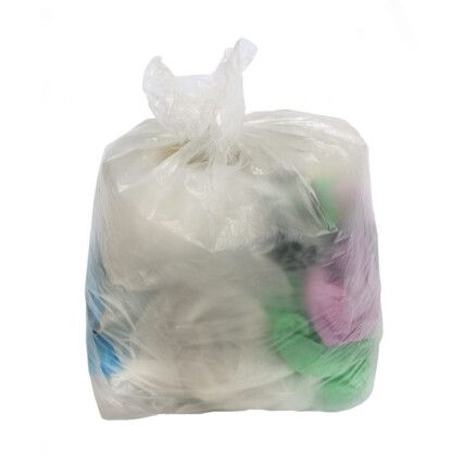 Standard Refuse Sack, Clear, 90L, Medium Duty, Pack of 200