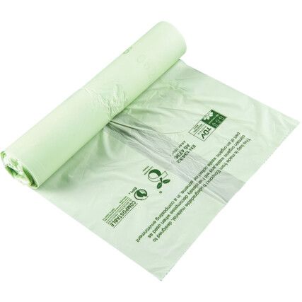 Compostable Food Waste Liners, Green, 80L, Medium Duty, Pack of 400