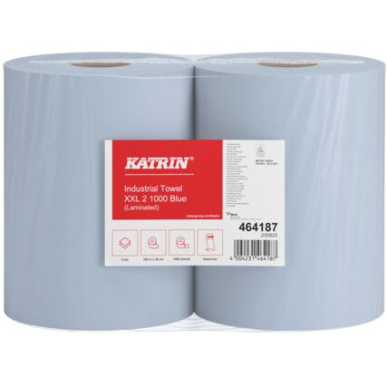 Industrial Wipes Roll, XXL, 2-Ply Laminated, Blue (CS-2)