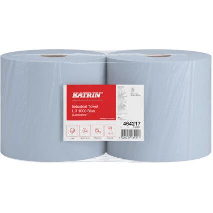 Industrial Wipes Roll, Large, 3-Ply, Laminated, Blue (CS-2)