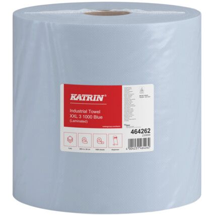 Industrial Wipes Roll, XXL, 3-Ply Laminated, Blue (CS-1)