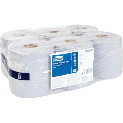 Tork Basic Centrefeed, Blue, 2 ply, 150m per roll, 6 rolls per case