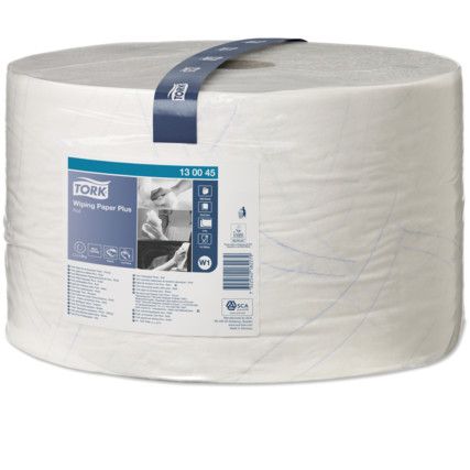 Industrial Wiper, White, 2 Ply, 1 Rolls per Case, 510m per Roll
