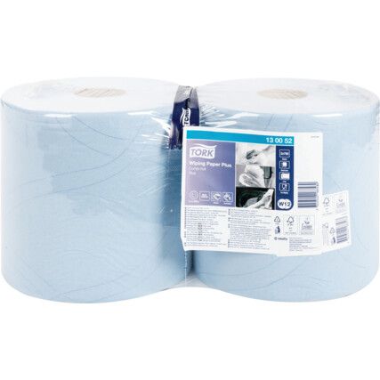 Industrial Wiper, Blue, 2 Ply, 2 Rolls per Case, 255m per Roll
