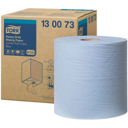 Industrial Wiper, Blue, 2 Ply, 1 Rolls per Case, 170m per Roll
