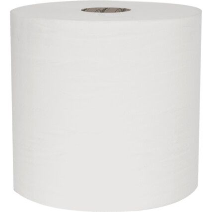 WHITE ROLL TOWEL 1PLY  X 250M X 6 ROLLS (1500M)