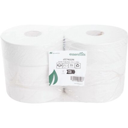 2ply White Jumbo Rolls (Pack Of 6)