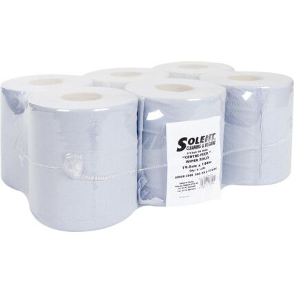 Centrefeed Blue Roll, 2 Ply, 6 Rolls