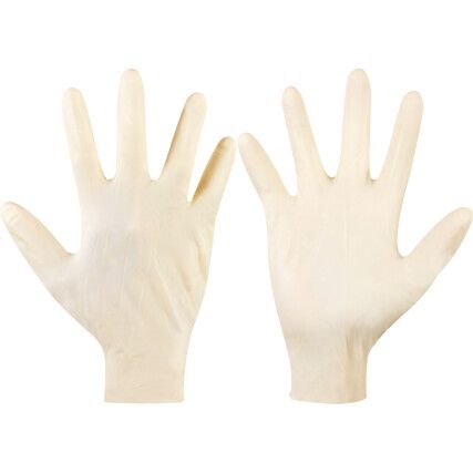 Microflex 63-864 Disposable Gloves, Natural, Latex, 6.3mil Thickness, Powder Free, Size 5.5-6, Pack of 100