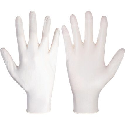 TouchNTuff 69-318 Disposable Gloves, Natural, Latex, 5mil Thickness, Powder Free, Size 5.5-6, Pack of 100