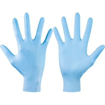 Microflex 93-143 Disposable Gloves, Blue, Nitrile, 4.3mil Thickness, Powder Free, Size 5.5-6, Pack of 100