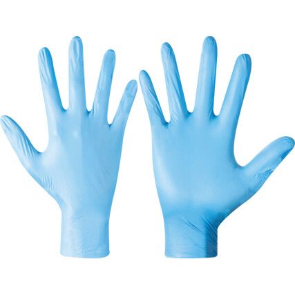 GN70 Disposable Gloves, Blue, PVC, Powder Free, Size M, Pack of 100