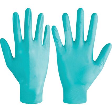 TL84 Disposable Gloves, Green, Nitrile, 4.7mil Thickness, Powder Free, Size S, Pack of 100