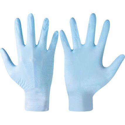 7500PF Disposable Gloves, Blue, Nitrile, 4mil Thickness, Powder Free, Size S, Pack of 100