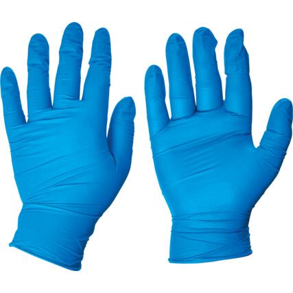 G10 Disposable Gloves, Blue, Nitrile, 2.4mil Thickness, Powder Free, Size M, Pack of 200