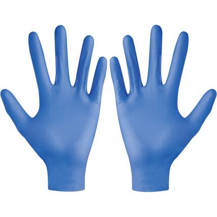 Bodyguard GL8904 Disposable Gloves, Blue, Nitrile, 3.5mil Thickness, Powder Free, Size XS, Pack of 100