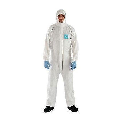 2000 TS Microgard Chemical Protective Coveralls, Disposable, Type 4/5/6, White, SMS Nonwoven Fabric, Zipper Closure, L