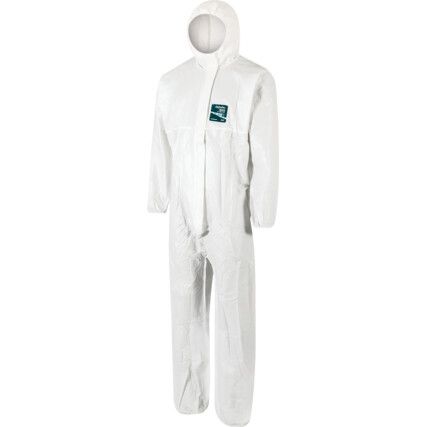 1800-WH Microgard Chemical Protective Coveralls, Disposable, Type 5/6, White, Zipper Closure, S